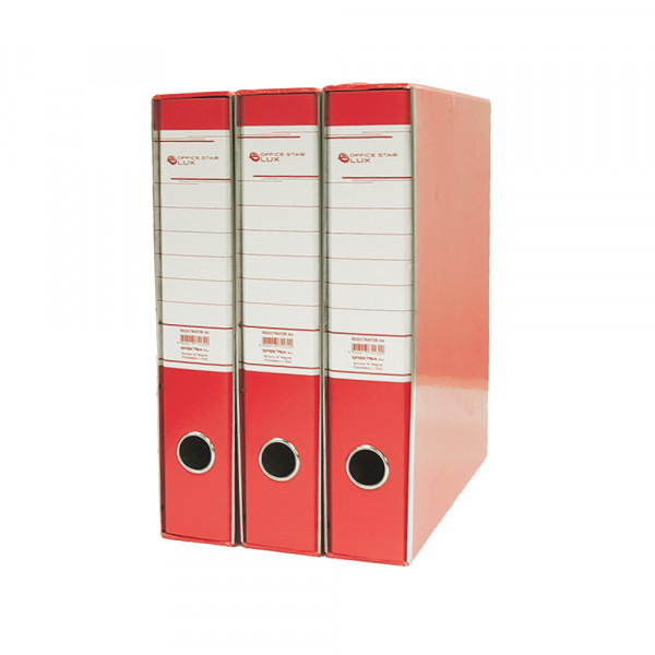 Mark-registratori_E691_238518761.jpg Registrator A4 sa metalnim ojačanjem plastificiran crveni uski - Slika 1