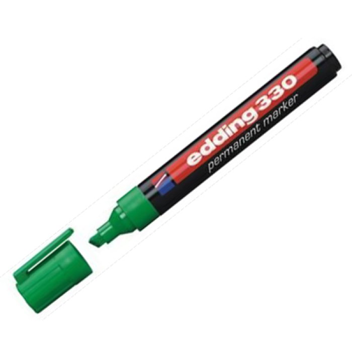 Edding_36401_223441013.jpg Marker permanentni Edding E-300, kosi vrh, zeleni - Slika 1