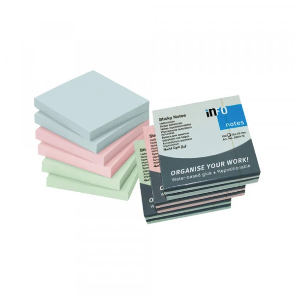 4310 Samolepljivi blokčići 75x75 Info notesi pastel roze 5654-02 - Slika 1
