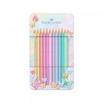 Drvene bojice Faber Castell Grip Sparkle pastel metalna kutija 1/12...