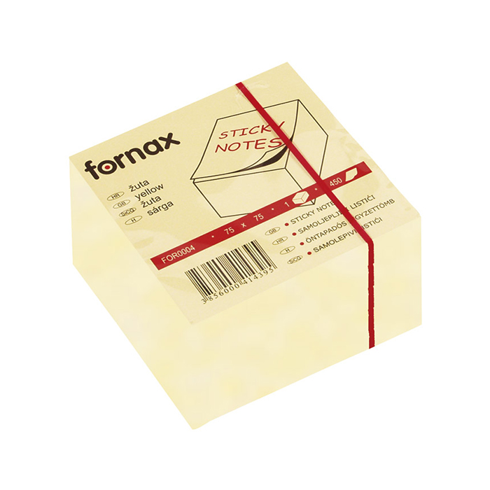 fornax_a813d_215713798.jpg Kocka samolepljivi listići FORNAX 450 lis, 75x75 žuta 414395 - Slika 1