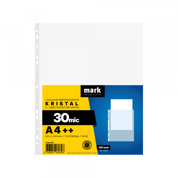 mark-folije_f347d_163457200.jpg U folija 30 mic 1/100 MARK A4++ kristal 240x305mm - Slika 1
