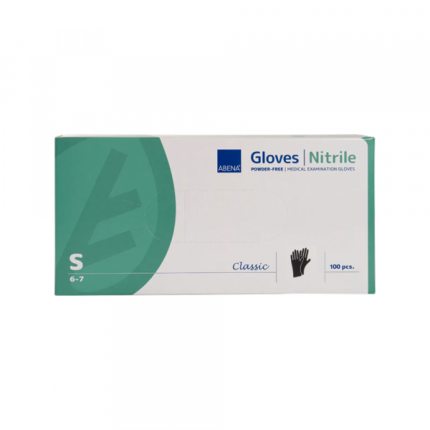 Rukavice NITRIL bez pudera Abena S crne 1/100