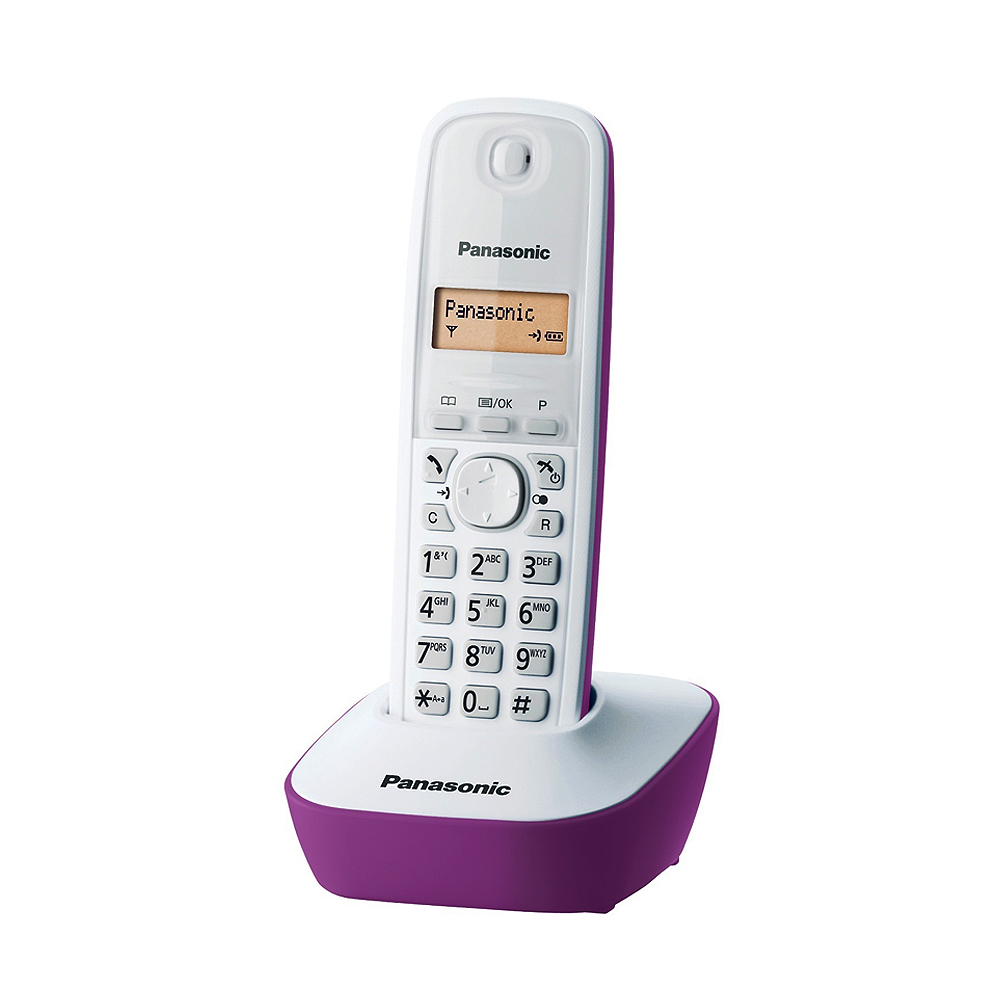 no-brand_3454-2v_42538791.jpg Telefon Panasonic KX-TG1611 ljubičasto-beli - Slika 1