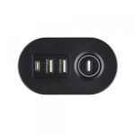Produžni kabl SL3000 3 utičnice, 1,5m USB A/C, crni - Slika 5