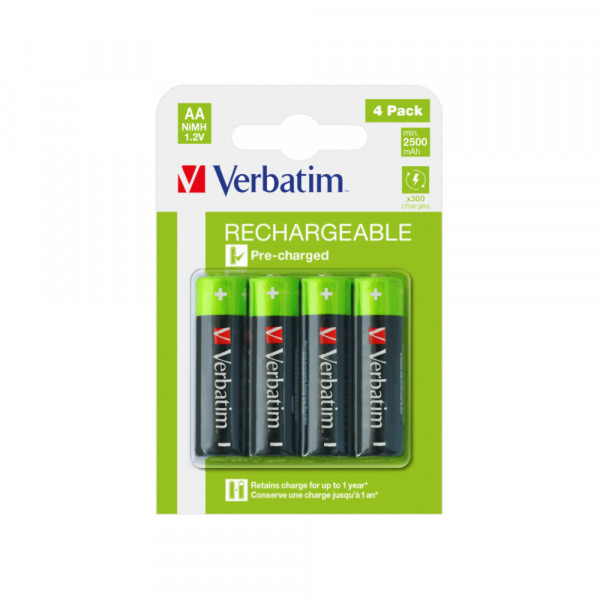 verbatim_k031d_142638225.jpg Baterija LR 6 punjiva Verbatim AA 1/4 blister 2500mAh - Slika 1