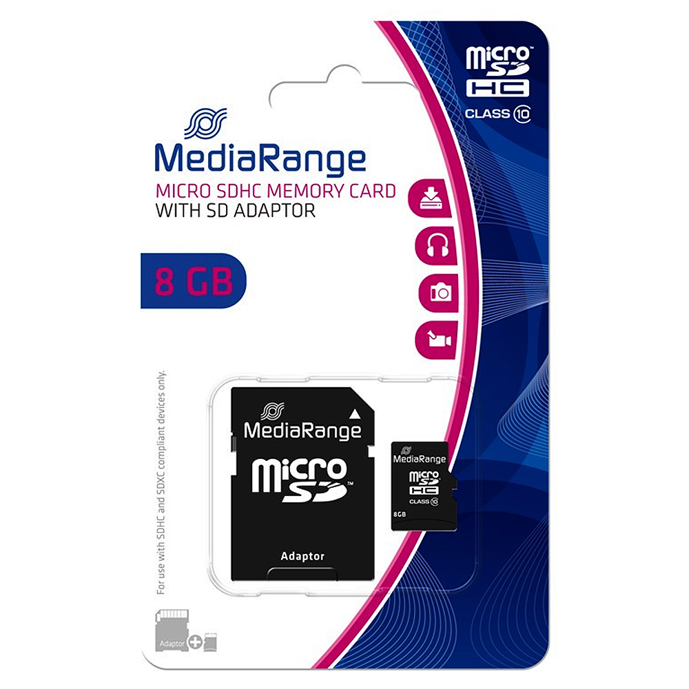 no-brand_5400v_113321310.jpg MicroSD MediaRange (+ SD adapter) 8GB klasa 10 - Slika 1